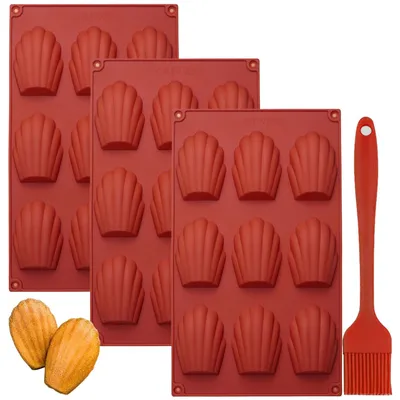 Muffinform aus Silikon, 3er-Set mit 9 Mulden, antihaftbeschichtet, rot