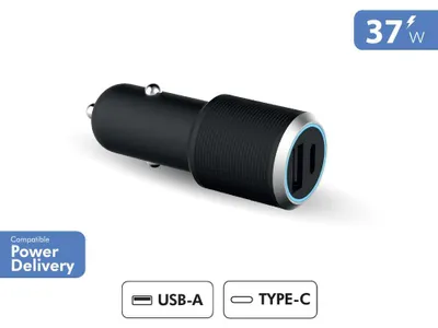 Produktbild von Bigben Connected FPLICAC2AC37WPDRB, Auto, Zigarettenanzünder, Schwarz
