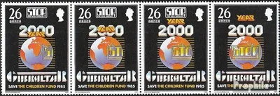 Produktbild von Briefmarken Gibraltar 1985 Mi 489-492 Viererstreifen (kompl.Ausg.) postfrisch Kinderlähmung