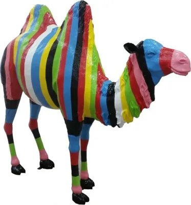 Immagine prodotto di Casa Padrino scultura di design per giardino cammello multicolore 210 x h. 185 cm - figura da giardino a grandezza naturale - figura decorativa gigante - figura animale