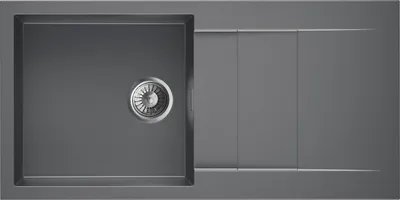 Produktbild von Granitspüle - Spülbecken - Küchenspüle - 100 x 50 cm - Dunkelgrau - Einbauspüle, Halbmatte Oberfläche, Platzsparend und Langlebig, mit Siphon, Cascada 100