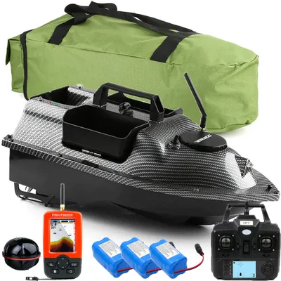 Produktbild von 500M GPS Fischerköderboot Futterboot 3 Trichter Karpfenangeln GPS Angelköderboot Bait boat, Fischfinder,Tasche,Batterie