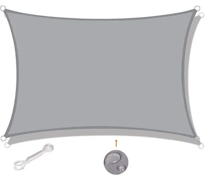 Produktbild von Rechteckiges Sonnensegel, 2 x 4 m, wasserdicht und UV-beständig, grau