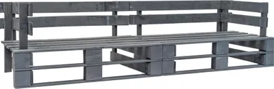 Produktbild von Garten-Palettensofa 2-Sitzer Grau Holz