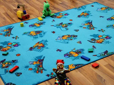 Produktbild von Kinder Spielteppich Bärenwelt Türkis in 24 Größen, Größe:80x200 cm