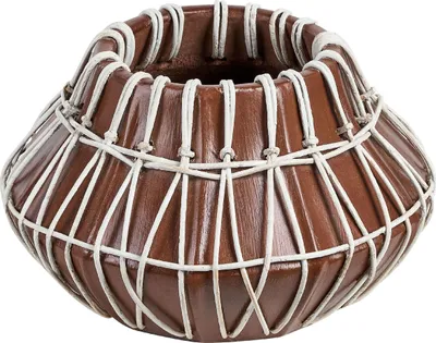 Produktbild von BELIANI Dekorative Vase Braun Terrakotta Steingut natürlicher Stil Wohndekoration für getrocknete Blumen