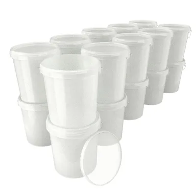 Produktbild von Eimer mit Deckel 16 L | Vorratseimer | Lebensmittelecht Natur | PP | 20 Stück