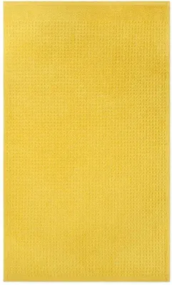 Imagen del producto de Toalla de baño con diseño de waffles Unyqoos®, fabricada con 100% algodón, de 70 x 140 cm. Extra suave y absorbente, tejido sin torsión, certificada , color amarillo