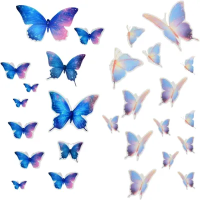 Produktbild von Wandtattoo Schmetterling 39 Stück, bunt, selbstklebend, für Kinderzimmer