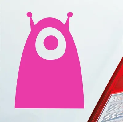 Produktbild von Auto Aufkleber Alien Außerirdischer Monster All Comic 10x7 cm Pink Sticker Heckscheibenaufkleber