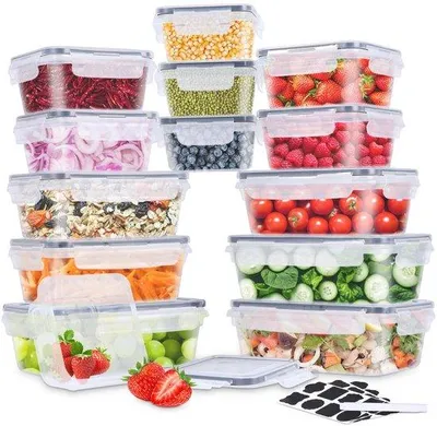 Obrázok produktu pre Sada kuchynských nádob na jedlo, 14-dielna, uzatvárateľná, vhodná do umývačky riadu, vhodná do mikrovlnnej rúry, vhodná do mrazničky, nepretekajúca, vzduchotesná, bez obsahu BPA