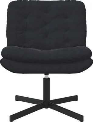 Image de vidaXL Chaise de relaxation pivotante noire 63 x 75 x 76 cm velours