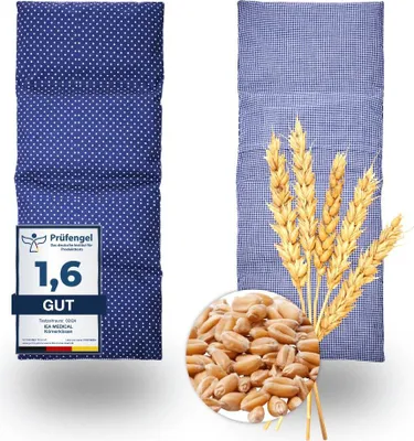 Produktbild von IEA Medical Körnerkissen, natürliches Weizenkörnerkissen, Körnerkissen Mikrowelle, Wärmekissen, Verspannung Nacken und Schultern