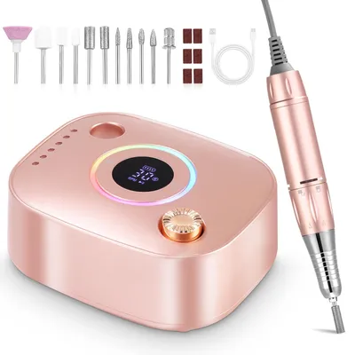 Produktbild von UIHOL Elektrisch Nagelfräser, 45000RPM Professionelle Fräser für Gelnägel, Tragbare Elektrische Nagelfeile, Lcd-Display, mit Nagelfeile Maniküre Pediküre Zubehör Set für den Heimgebrauch,Nagelstudios