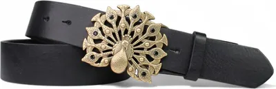 Produktbild von Ledergürtel Damen Echtleder 4 cm Pfau-Schnalle Strass, FRONHOFER Best&Timeless