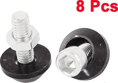 Image de 8pcs boulon vis noir aluminum fixation plaque licence moto voiture auto