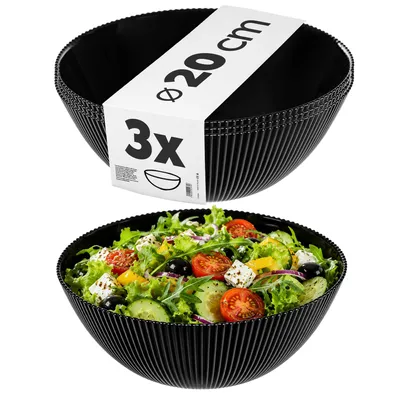 Imagen del producto de KADAX, juego de 3 cuencos para ensalada de 20 cm, cuencos s de vidrio opal, ideales como cuencos para cereales, sopas, ensaladas, postres o para servir.