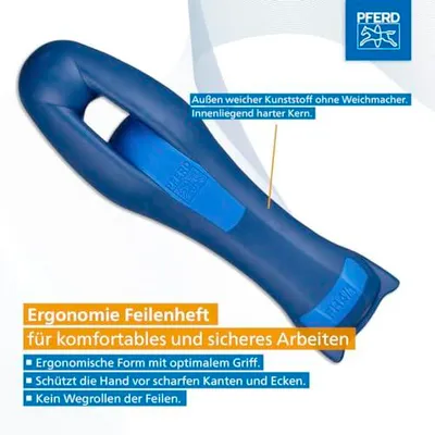 Produktbild von PFERD TOOLS Werkstattfeilen-Set in PVC-Rolltasche, 6 Feilen, Flachstumpf, Kreuzhieb H1, H2, H3 und Länge 200mm, 300mm, 11800555 - für die Bearbeitung