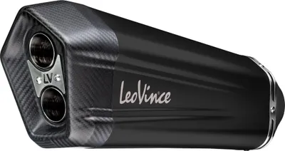 Immagine prodotto di Silenziatore posteriore LeoVince SLIP-ON LV-12 Black Edition con omologazione, acciaio inox nero, tappo in carbonio e paracalore per Honda CRF 1100 L Africa Twin / Adventure Sport / DCT