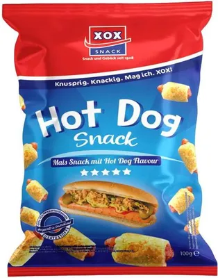 Produktbild von XOX Hot Dogs knuspriger Maissnack mit Hot Dog Geschmack 100g