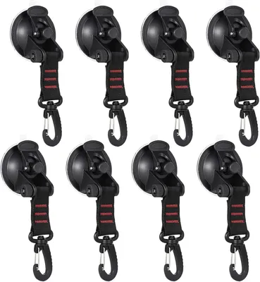 Imagen del producto de Juego de ganchos, 8 unidades, giratorios 360°, gran poder de succión, ideales para camping