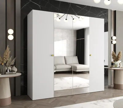 Produktbild von Spiegelschrank CAITIR 2 200 cm - weiß / goldene Griffe