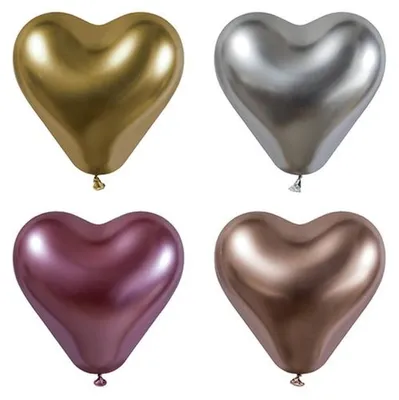 Produktbild von Luftballons Ø 28 cm farbig sortiert "Glossy Heart" large