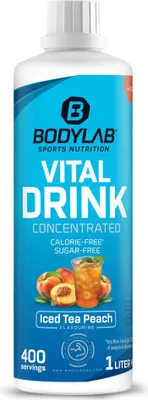 Produktbild von BODYLAB Vital Zero Drink - 1000ml - Eistee-Pfirsich Sportgetränk kalorienarm