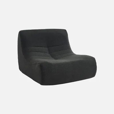 Produktbild von sweeek - Sessel mit strukturiertem Bouclé-Bezug, 1 Sitzer - Schwarz