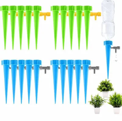 Tropfbewässerungsset, 20 Stück, verstellbare Tropfer, blau/grün