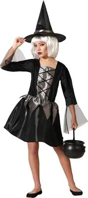 Image de Costume de sorcière Atosa Noir 7-9 ans Noir 7-9 ans