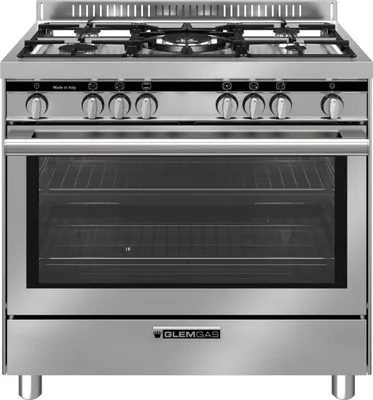 Image de Glem Gas ST965VI Cuisinière Cuisinière indépendante Electrique/Gaz Plaque de cuisson gaz inox