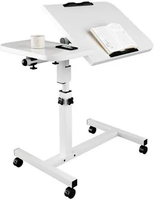 Produktbild von Mobiler Schreibtisch – Beistelltisch – Steharbeitsfläche – Höhenverstellbar – 60 x 40 cm – Weiß