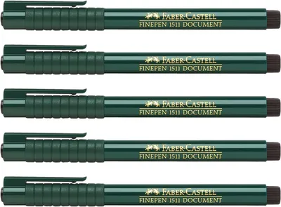 Produktbild von Faber-Castell Set bestehend aus 5 - Feinschreiber, schwarz, 0,4 mm