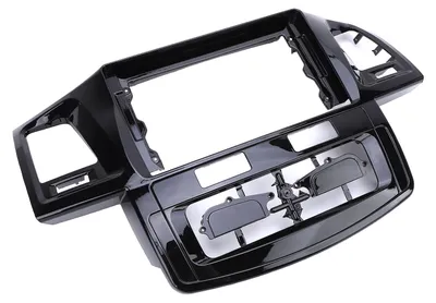 Image de Kit d'habillage de tableau de bord noir élégant pour autoradio 9 pouces, compatible avec le Hilux de 2011 à 2016, avec câble d'alimentation