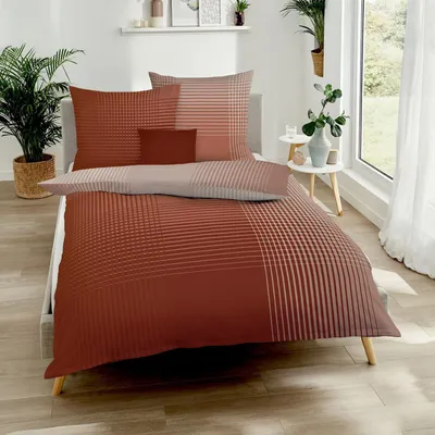 Produktbild von Traumschlaf Biber Bettwäsche Master 200x200 cm + 2x 80x80 cm terra