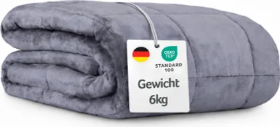 Immagine prodotto di Coperta ponderata 150x200 cm 6 kg – Coperta terapeutica con imbottitura in perline di vetro, coperta antistress e rilassante, coperta ponderata per un sonno migliore