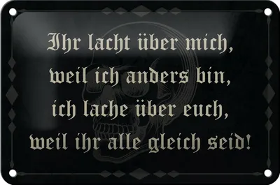 Produktbild von Blechschild Spruch 18x12cm ihr lacht weil ich anders bin