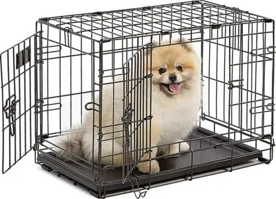 Imagen del producto de Jaula plegable para perros, tamaño S, fabricada en metal resistente, con dimensiones de 60x43x49,5 cm