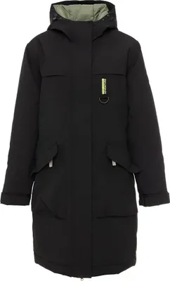 Produktbild von Baumfuchs Damen Funktionsmantel mit wattiertem Futter - Outdoor Funktionsjacke atmungsaktiv in Schwarz Größe 40