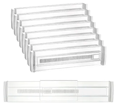 8er Set ausziehbare Schubladen-Organizer, Acryl, transparent, 28,7–50,5 cm