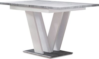 Rozkládací jídelní stůl NAPUREN - beton / bílý