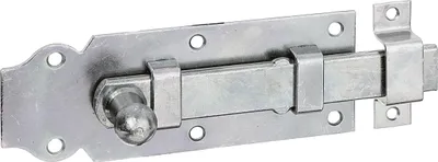Produktbild von ALBERTS Türriegel, mit Knopf, gerade, mit Schlaufe, disp.,Platte LxB140x52 mm