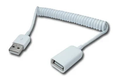Immagine prodotto di SYSTEM-S Cavo USB 2.0 90 cm da spina a presa di tipo A estensibile a spirale, bianco