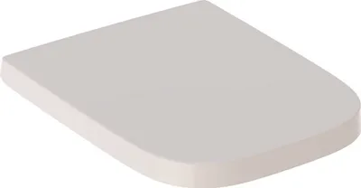 A light gray toilet seat shown from a diagonal top-down perspective against a white background.