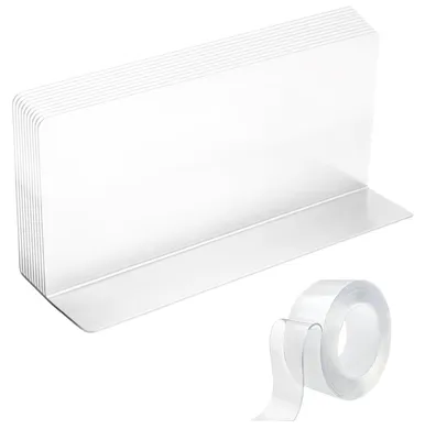Productafbeelding van 10 Transparante Plankverdelers voor Kledingkast 25 x 4 x 12 cm