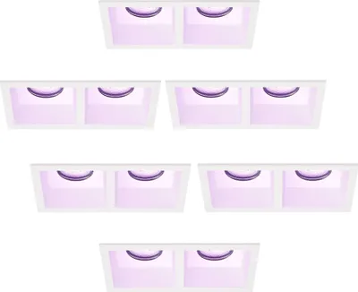 Produktbild von Ledvion 6er Set LED Einbaustrahler 2-Licht Quadratisch Weiss smart