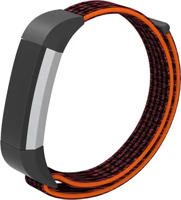 Produktbild von Armband für Fitbit Alta / Fitbit Alta HR - Nylon weich atmungsaktiv Sport - schwarz-pink