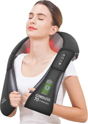 Imagen del producto de Masajeador inalámbrico para cuello, espalda y hombros, con función de calor y masaje con almohadilla 4D