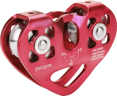 Obrázok produktu pre 30kn Dual Pulley Reißverschluss Rettungskabel Trolley Outdoor -Kletterausrüstung (rot)